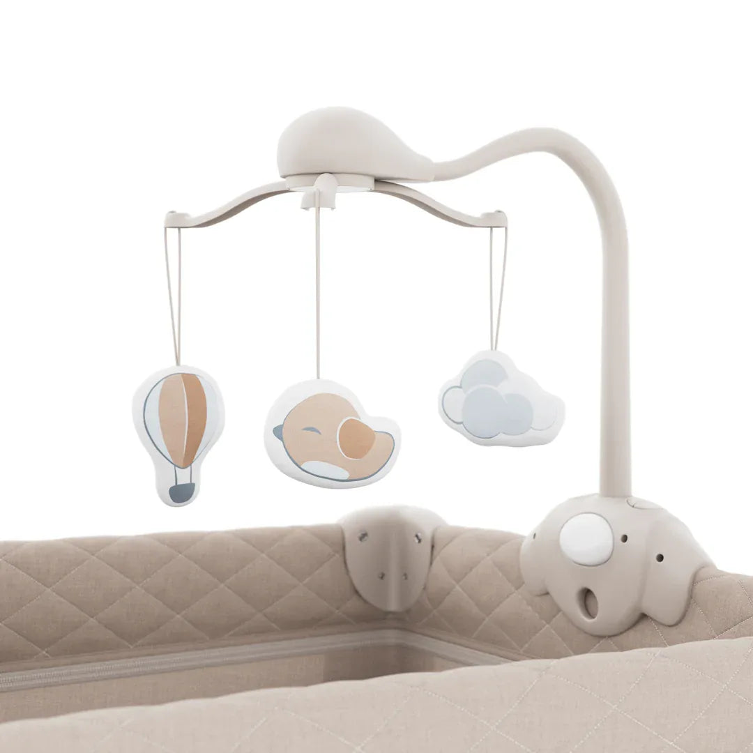 Kinderkraft LEODY UP сгъваема бебешка кошара с аксесоари BEIGE by KinderKraft