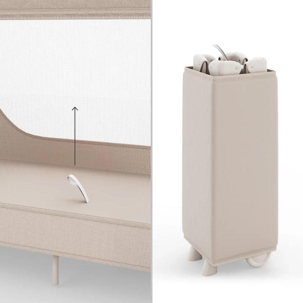 Kinderkraft LEODY UP сгъваема бебешка кошара с аксесоари BEIGE by KinderKraft
