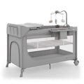 Kinderkraft LEODY UP сгъваема бебешка кошара с аксесоари GREY by KinderKraft