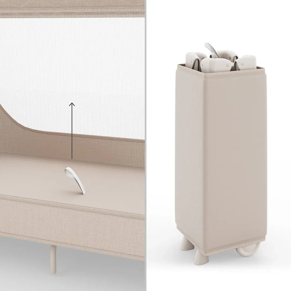 Kinderkraft LEODY UP сгъваема бебешка кошара BEIGE by KinderKraft