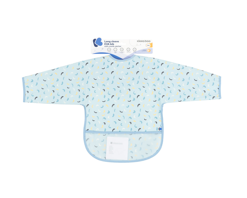 Непромокаем лигавник с ръкави и джоб Arty Blue Pattern by Kikkaboo