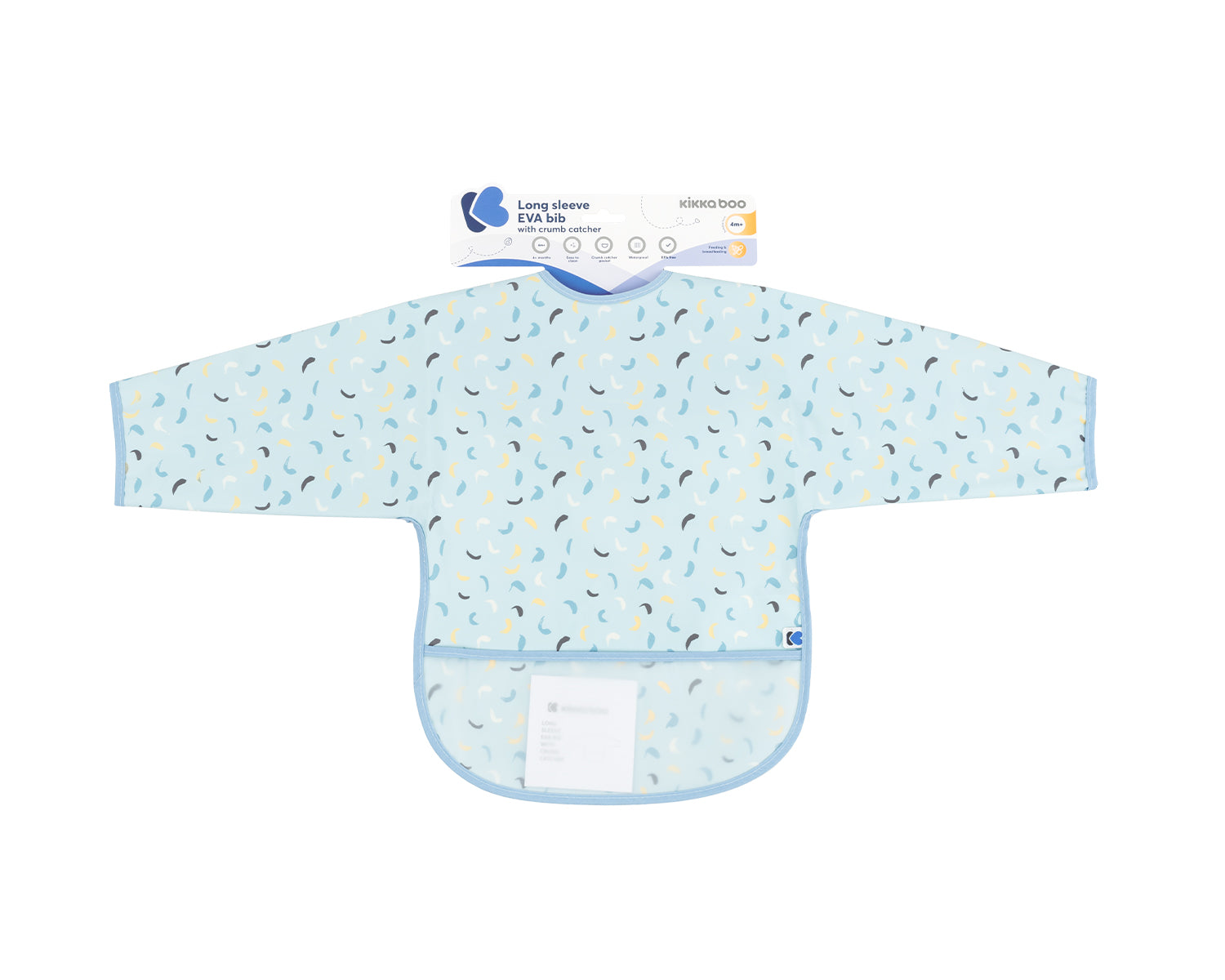 Непромокаем лигавник с ръкави и джоб Arty Blue Pattern by Kikkaboo