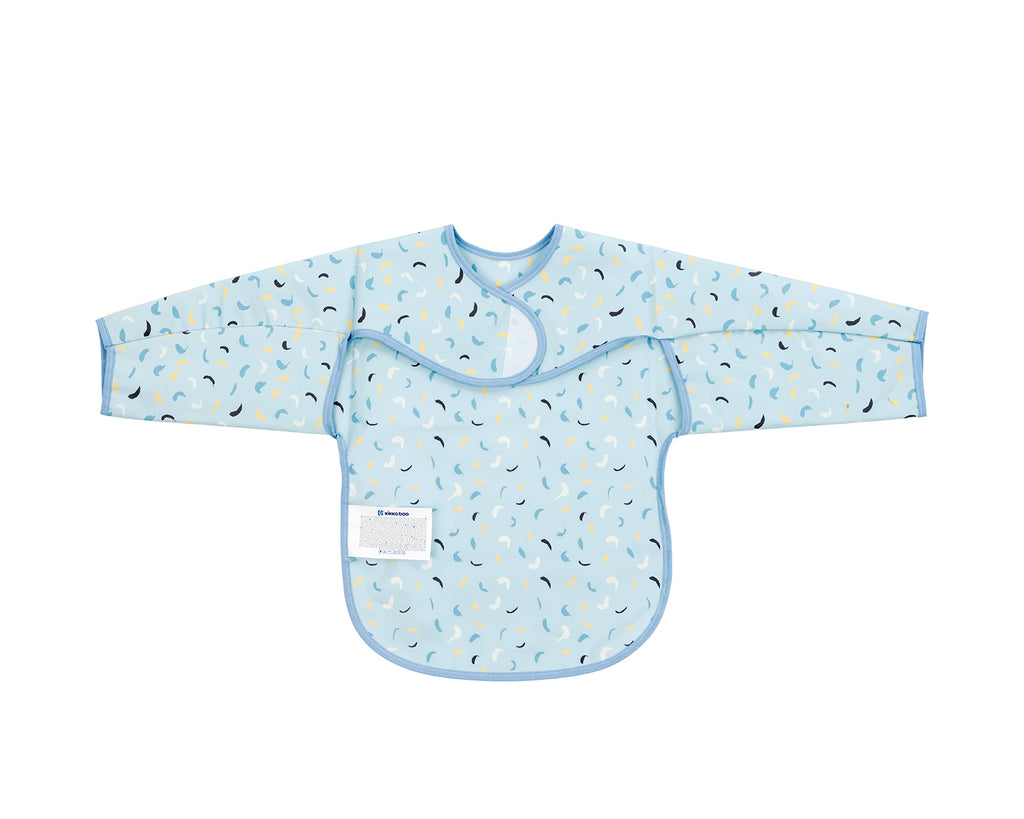 Непромокаем лигавник с ръкави и джоб Arty Blue Pattern by Kikkaboo