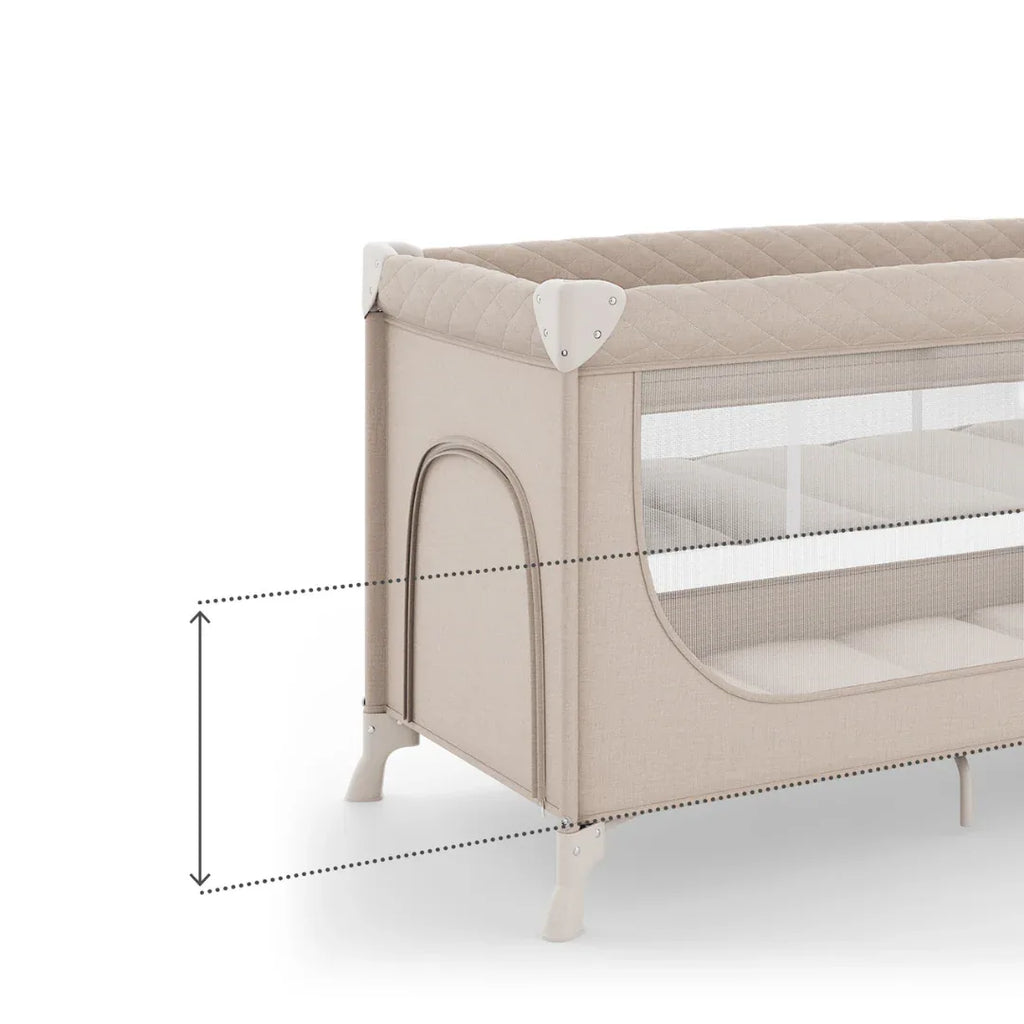 Kinderkraft LEODY UP сгъваема бебешка кошара с аксесоари BEIGE by KinderKraft