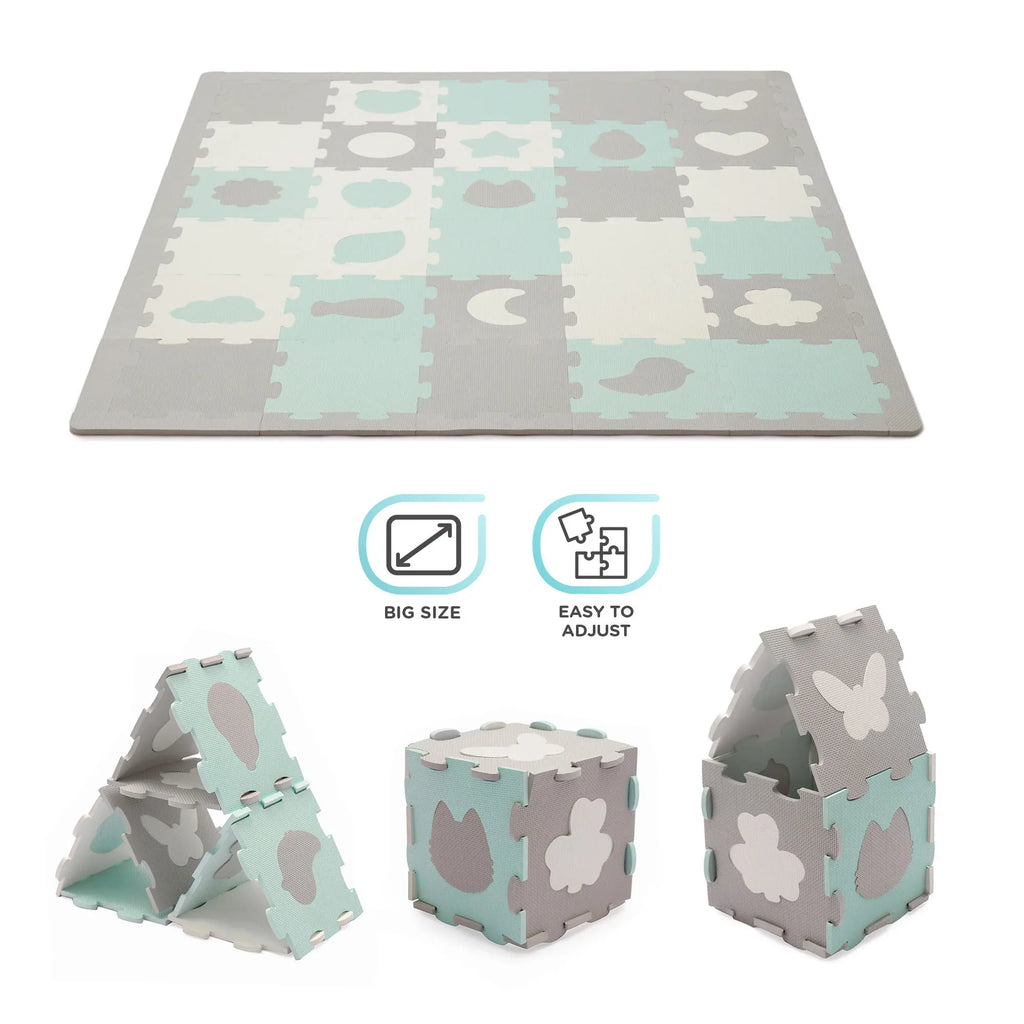 KinderKraft LUNO SHAPES мек пъзел мента KPLUSHMIN by KinderKraft