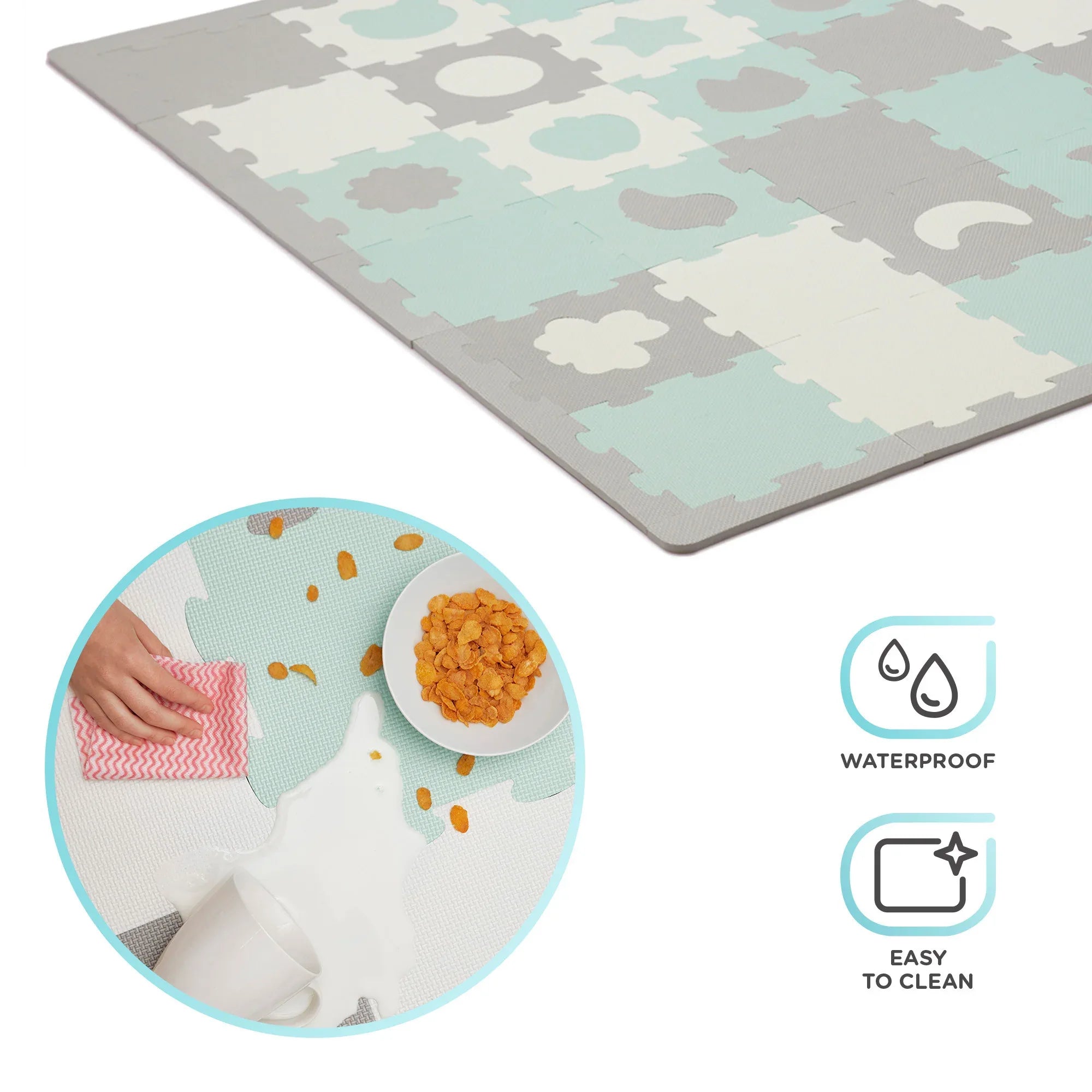 KinderKraft LUNO SHAPES мек пъзел мента KPLUSHMIN by KinderKraft
