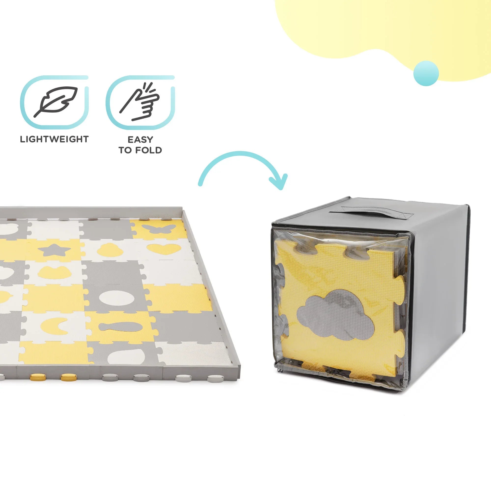 KinderKraft LUNO SHAPES мек пъзел жълт KPLUSH00YEL by KinderKraft