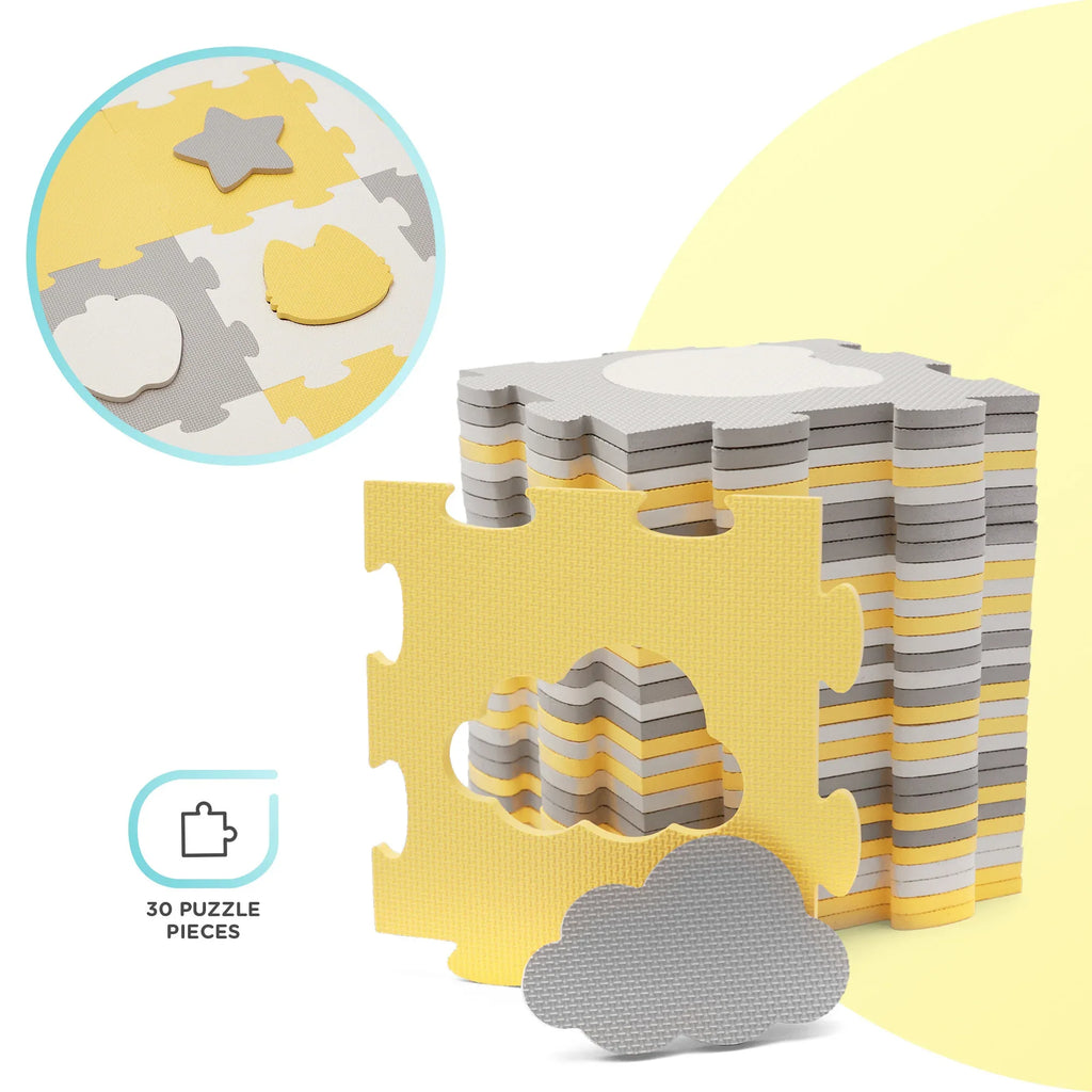 KinderKraft LUNO SHAPES мек пъзел жълт KPLUSH00YEL by KinderKraft