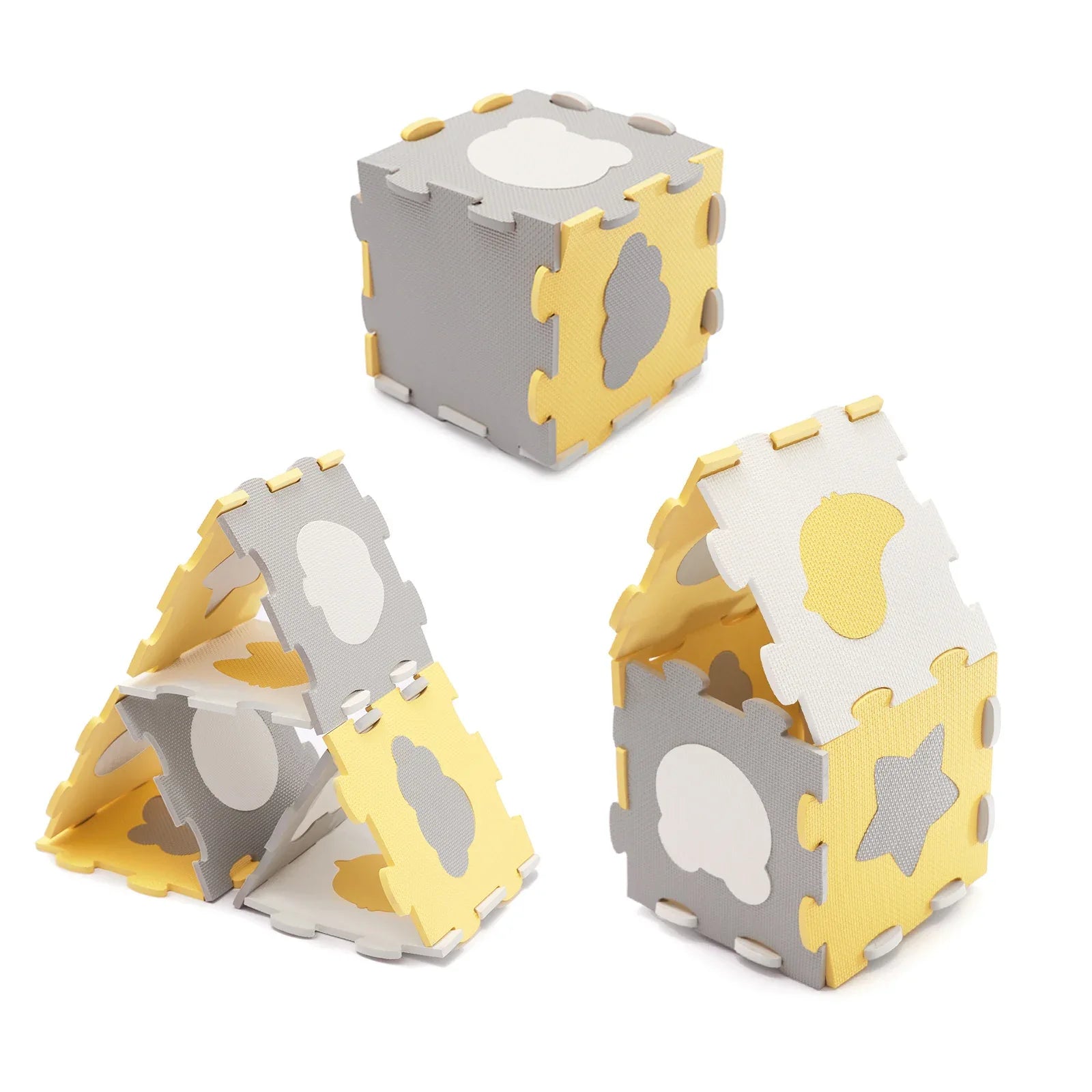 KinderKraft LUNO SHAPES мек пъзел жълт KPLUSH00YEL by KinderKraft