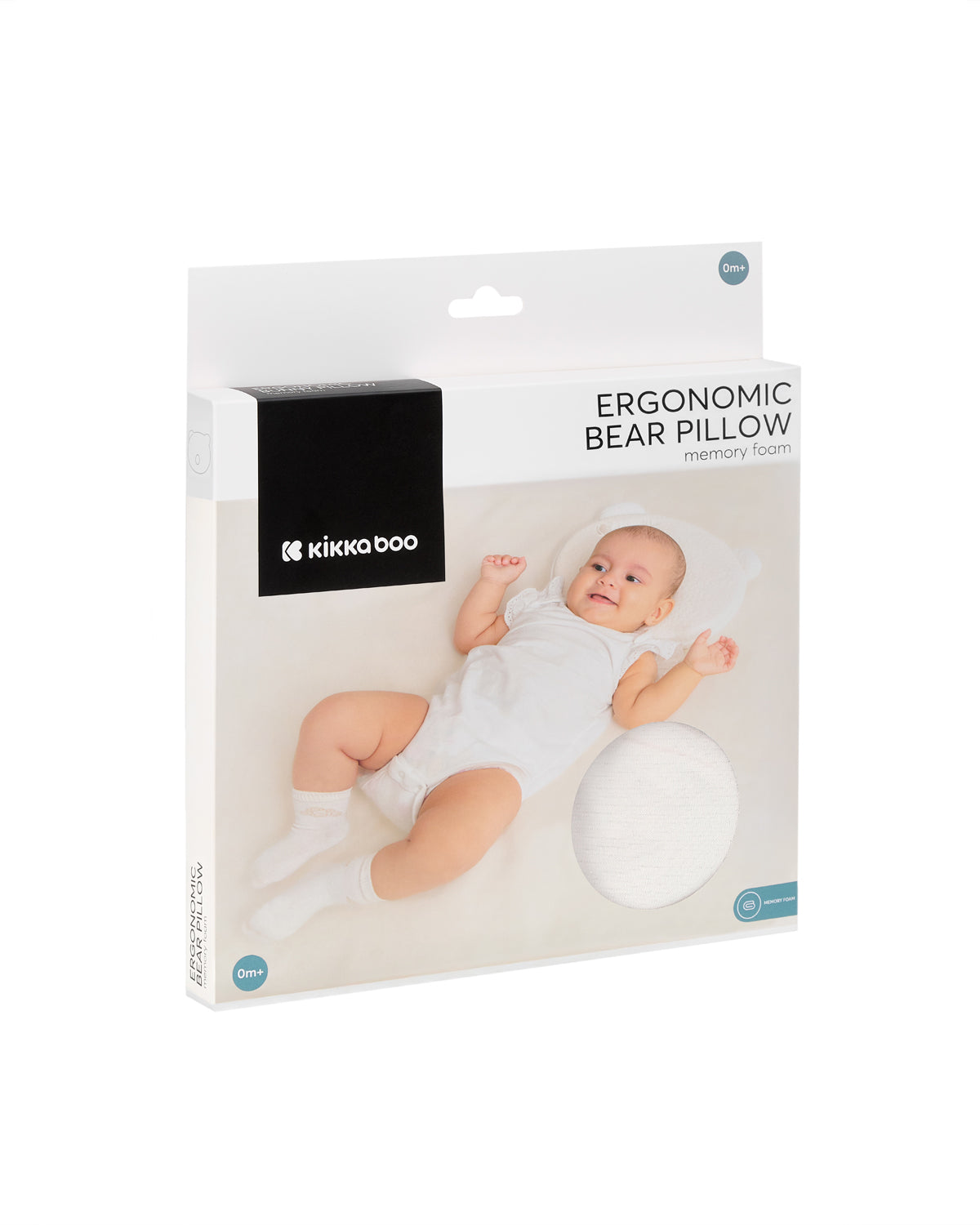 Мемори ергономична възглавница Bear Airknit White by Kikkaboo