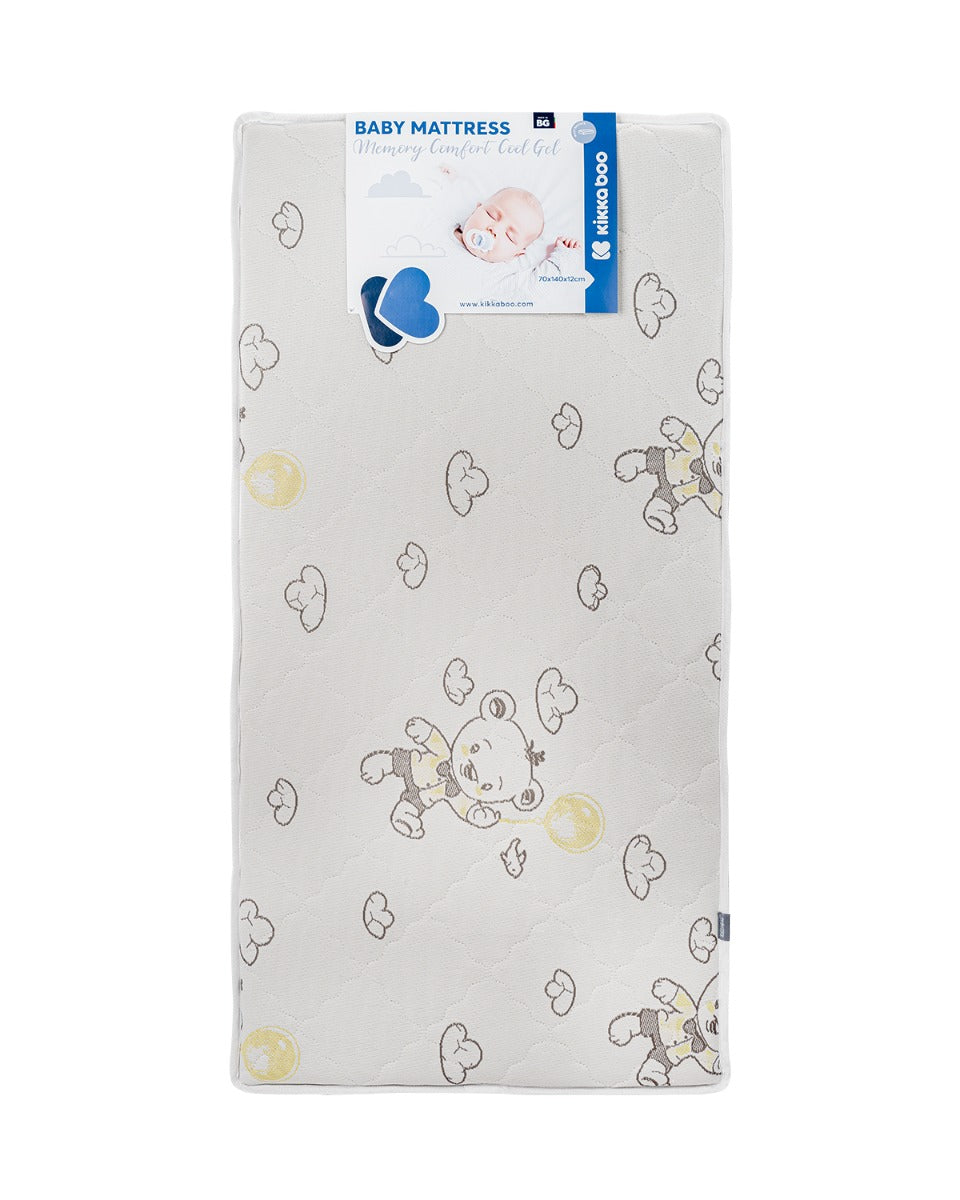 Матрак Memory Comfort Cool gel 70х140х12см Bear Grey by Kikkaboo