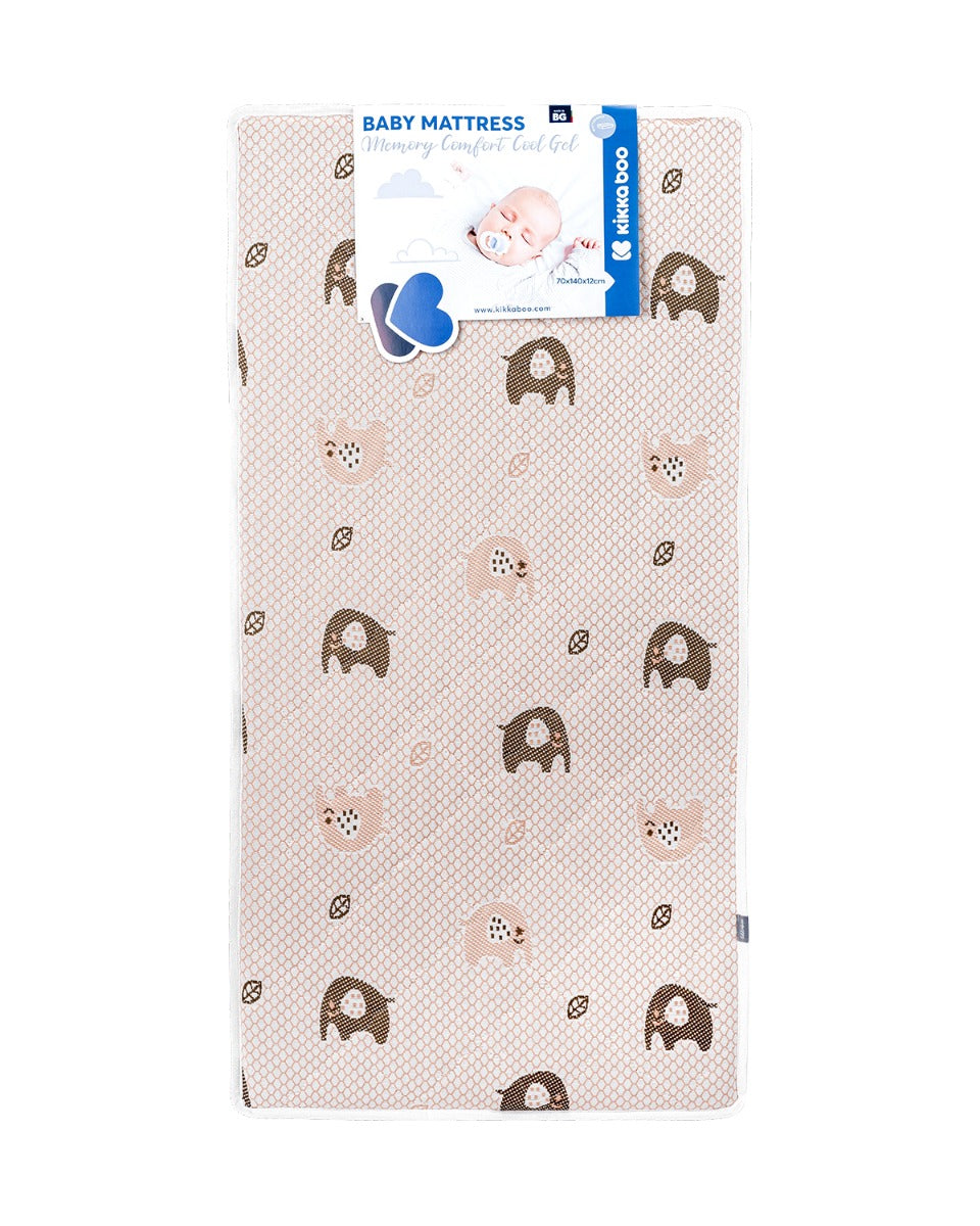 Матрак Memory Comfort Cool gel 70х140х12см Elephants Green by Kikkaboo