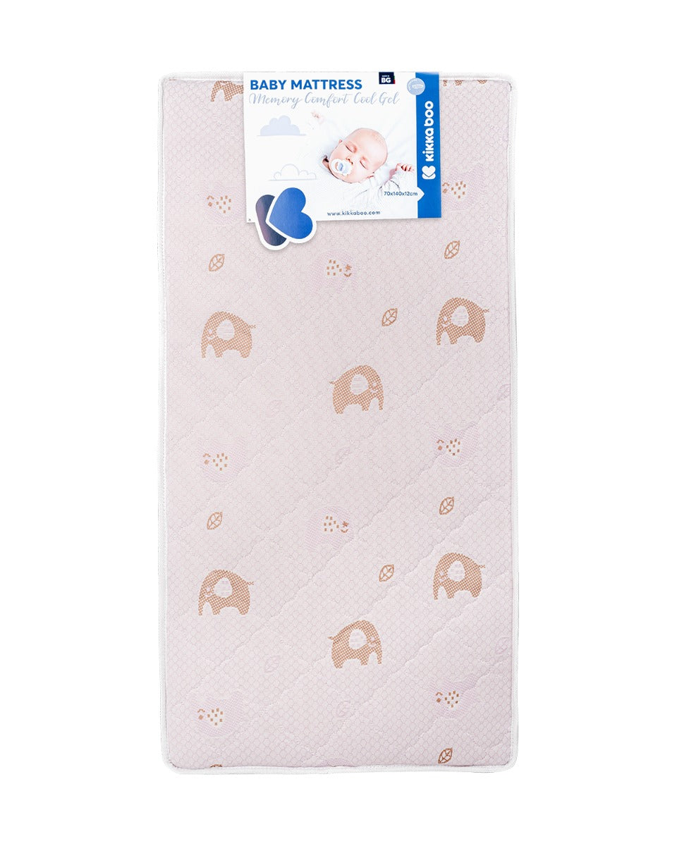 Матрак Memory Comfort Cool gel 70х140х12см Elephants Pink by Kikkaboo