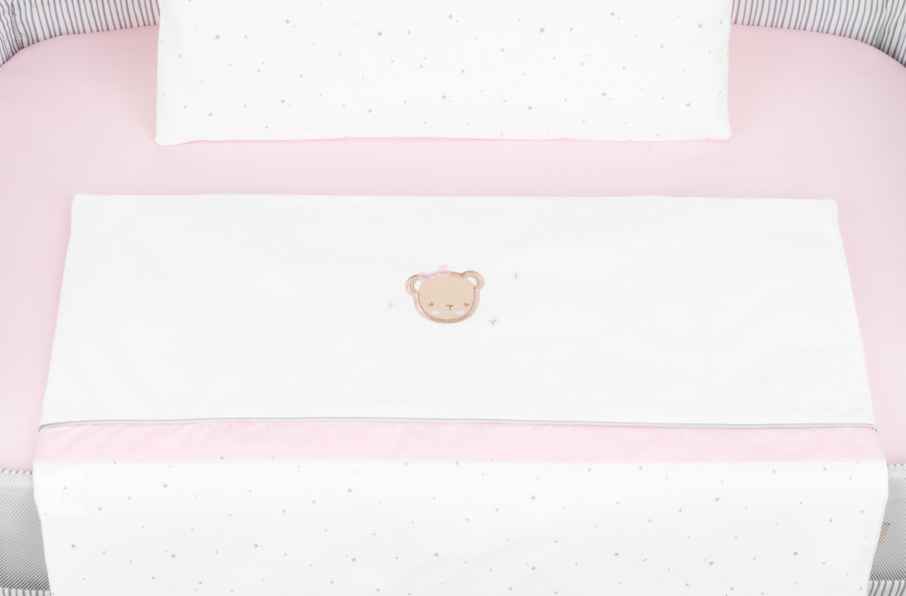 Бебешки спален комплект за мини-кошара 5ч Dream Big Pink by Kikkaboo