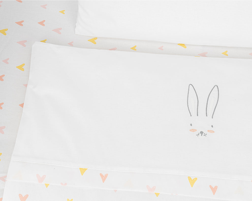 Бебешки спален комплект за мини-кошара 5ч Rabbits in Love by Kikkaboo