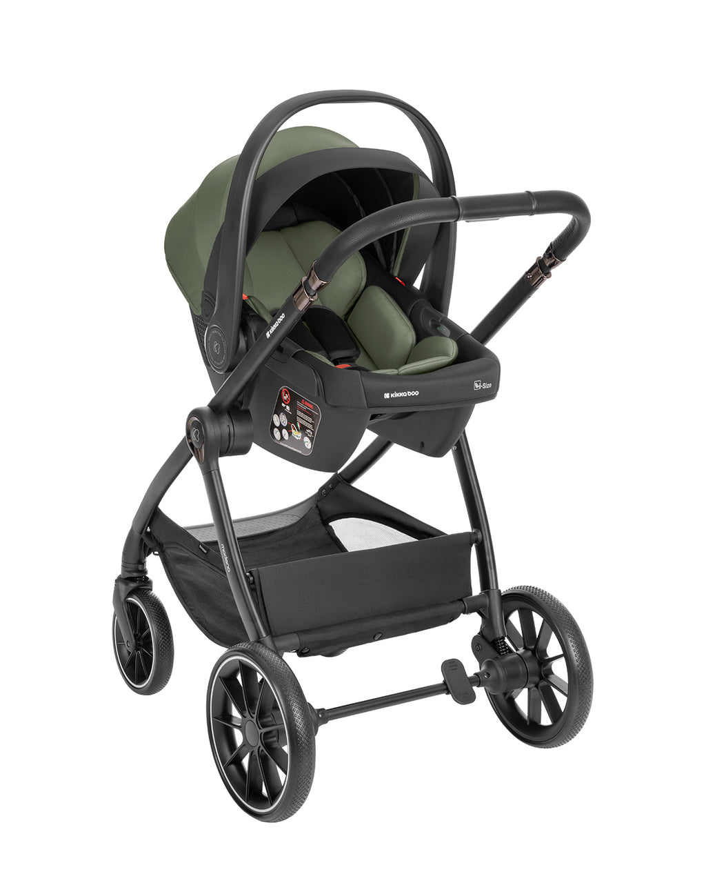 Комбинирана количка 3в1 с кош за новородено Modena Army Green by Kikkaboo