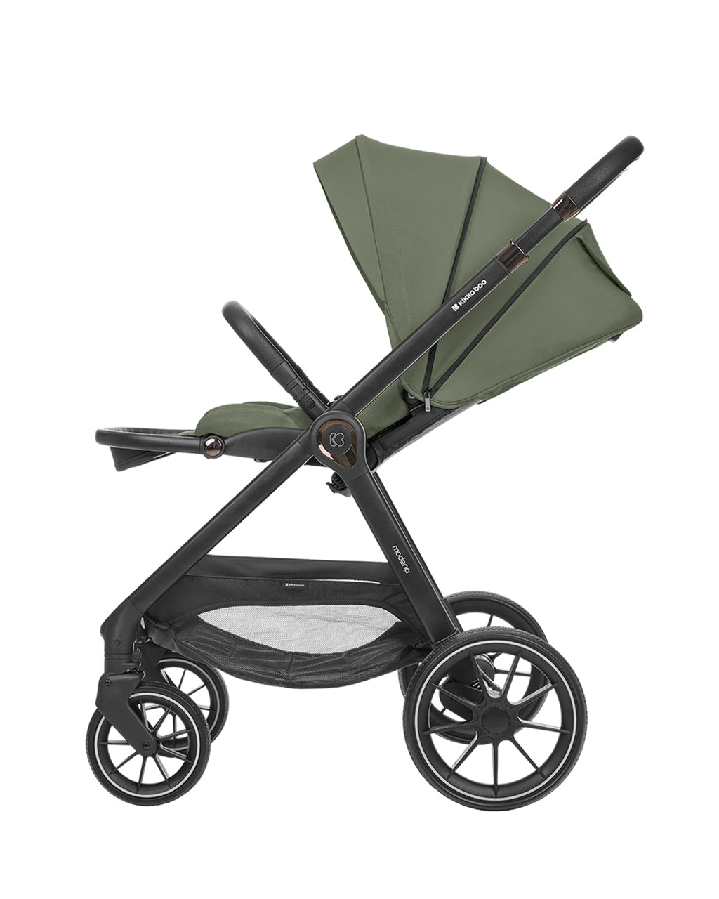 Комбинирана количка 3в1 с кош за новородено Modena Army Green by Kikkaboo