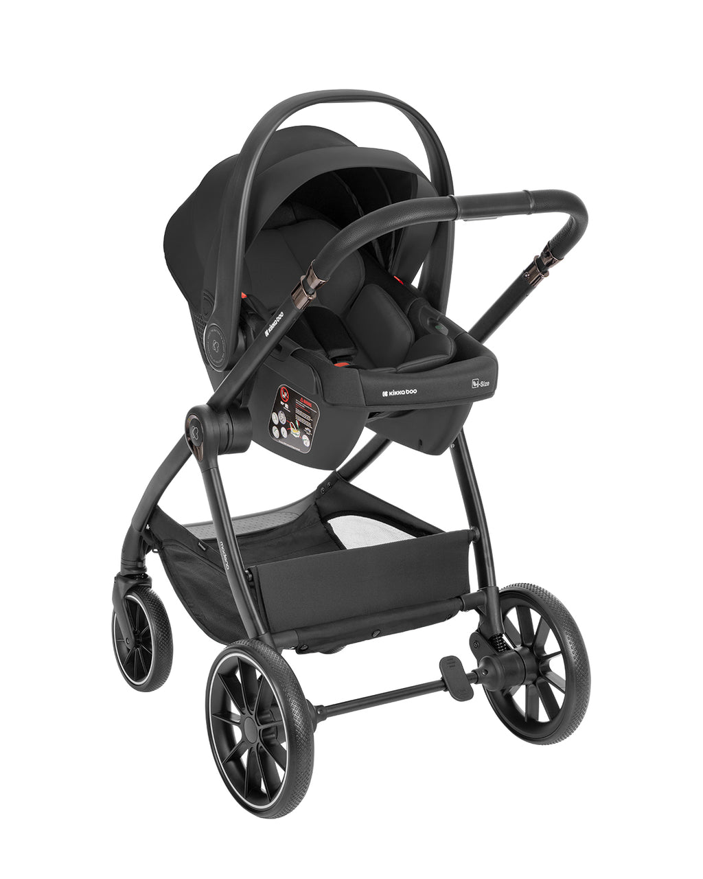 Комбинирана количка 3в1 с кош за новородено Modena Black by Kikkaboo