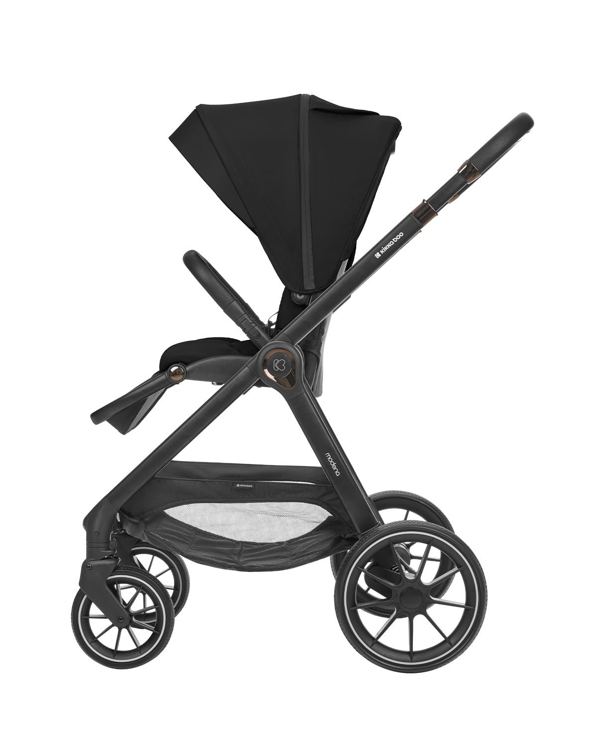 Комбинирана количка 3в1 с кош за новородено Modena Black by Kikkaboo