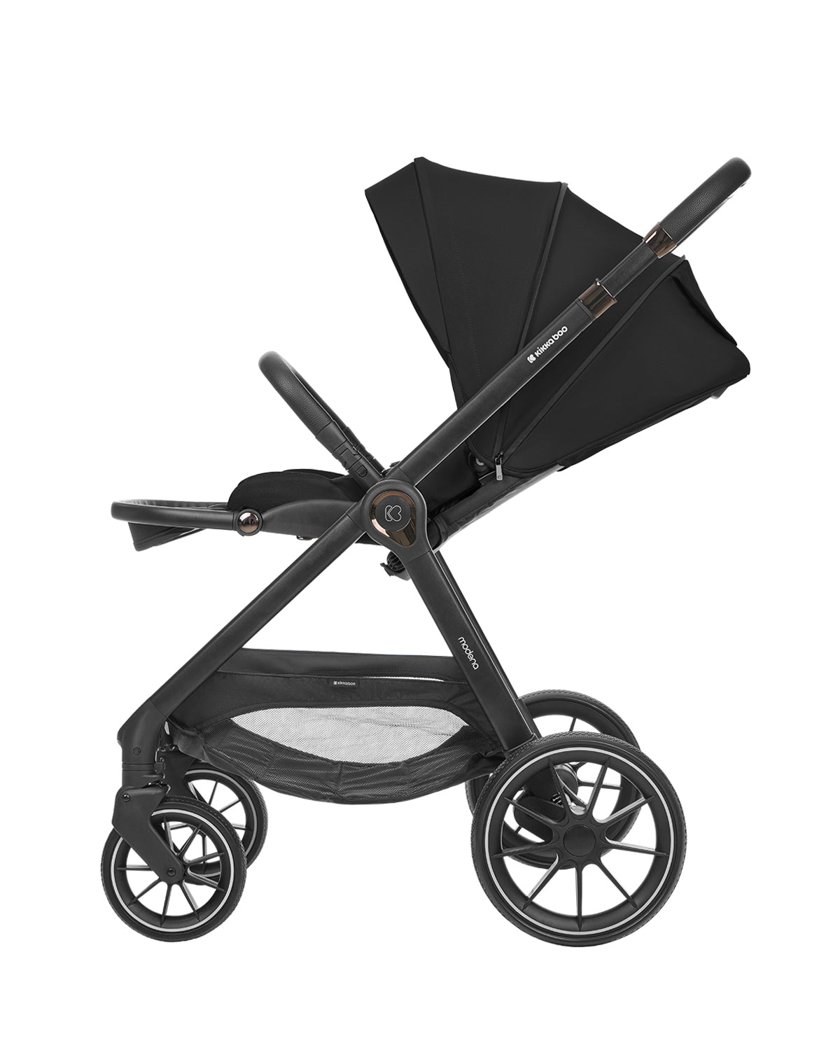 Комбинирана количка 3в1 с кош за новородено Modena Black by Kikkaboo