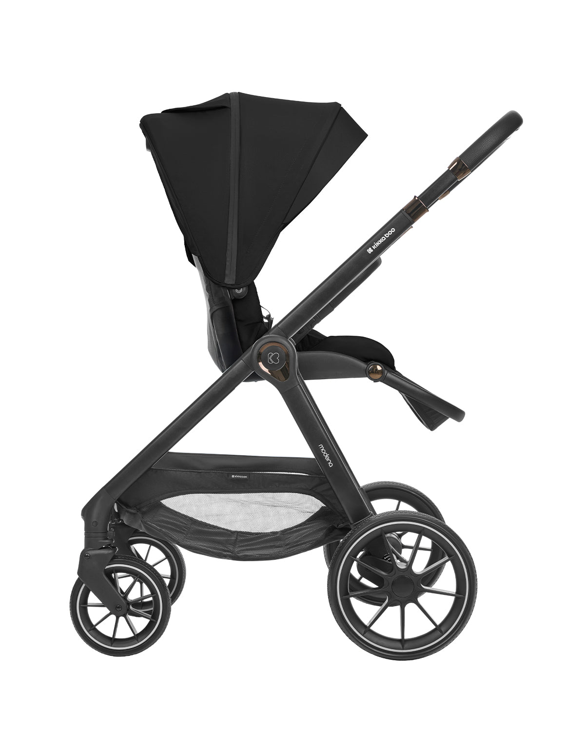Комбинирана количка 3в1 с кош за новородено Modena Black by Kikkaboo