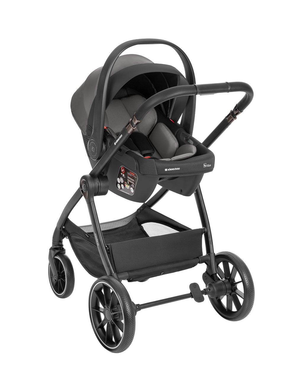 Комбинирана количка 3в1 с кош за новородено Modena Dark Grey by Kikkaboo