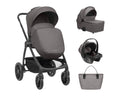 Комбинирана количка 3в1 с кош за новородено Modena Dark Grey by Kikkaboo