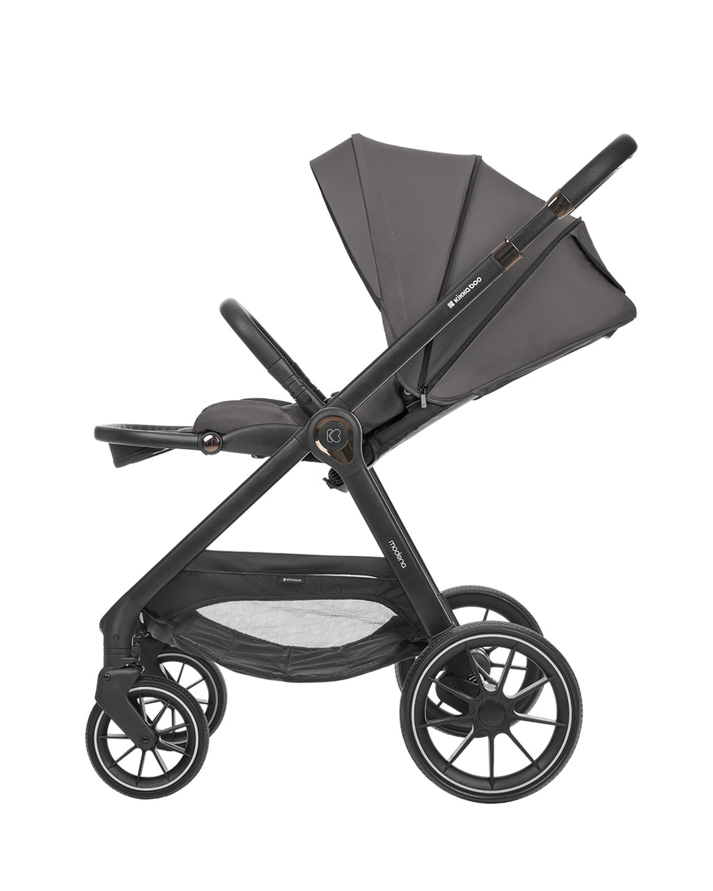 Комбинирана количка 3в1 с кош за новородено Modena Dark Grey by Kikkaboo