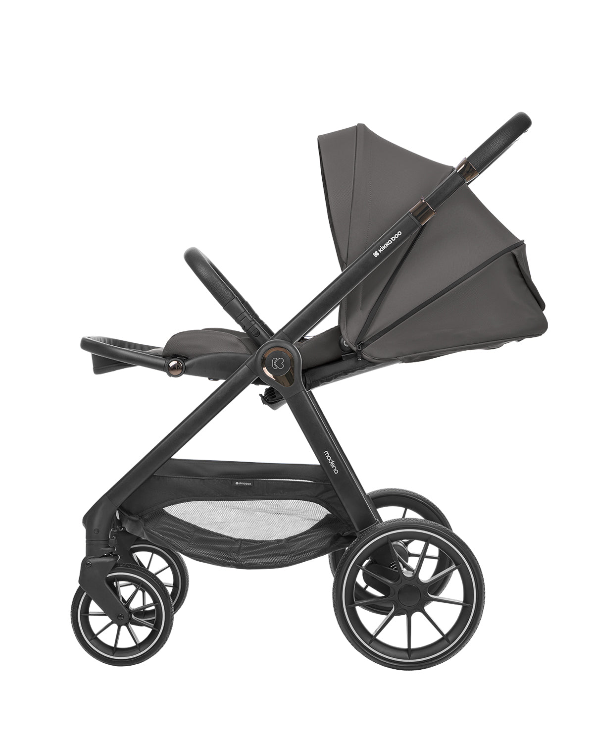 Комбинирана количка 3в1 с кош за новородено Modena Dark Grey by Kikkaboo
