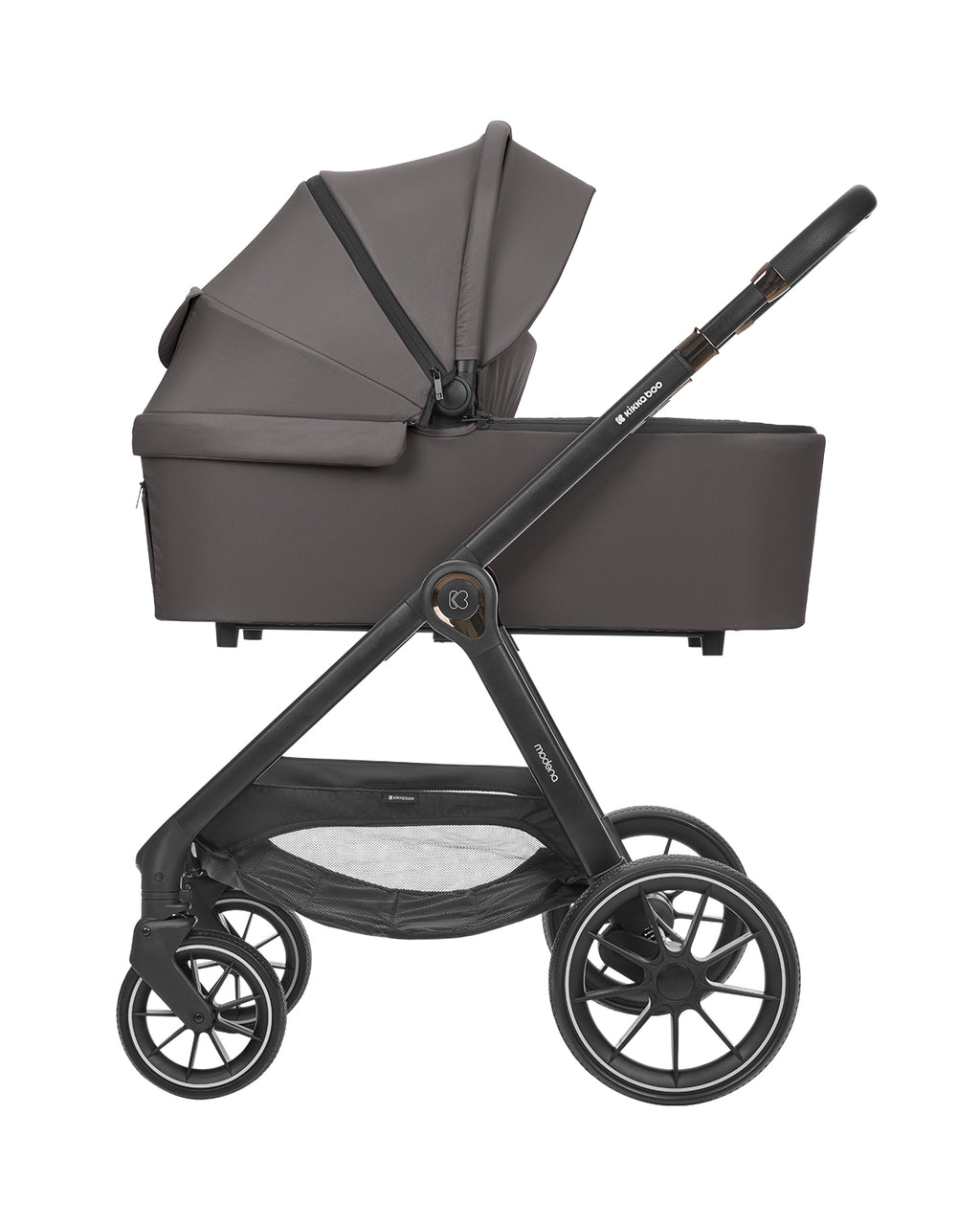 Комбинирана количка 3в1 с кош за новородено Modena Dark Grey by Kikkaboo