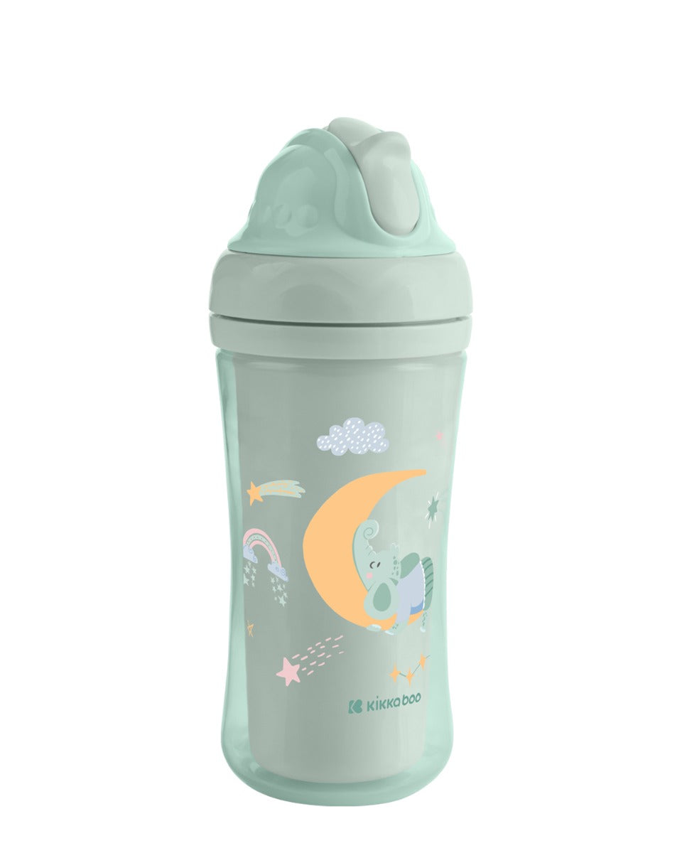 Чаша със силиконовa сламка 220мл Moony me Mint by Kikkaboo