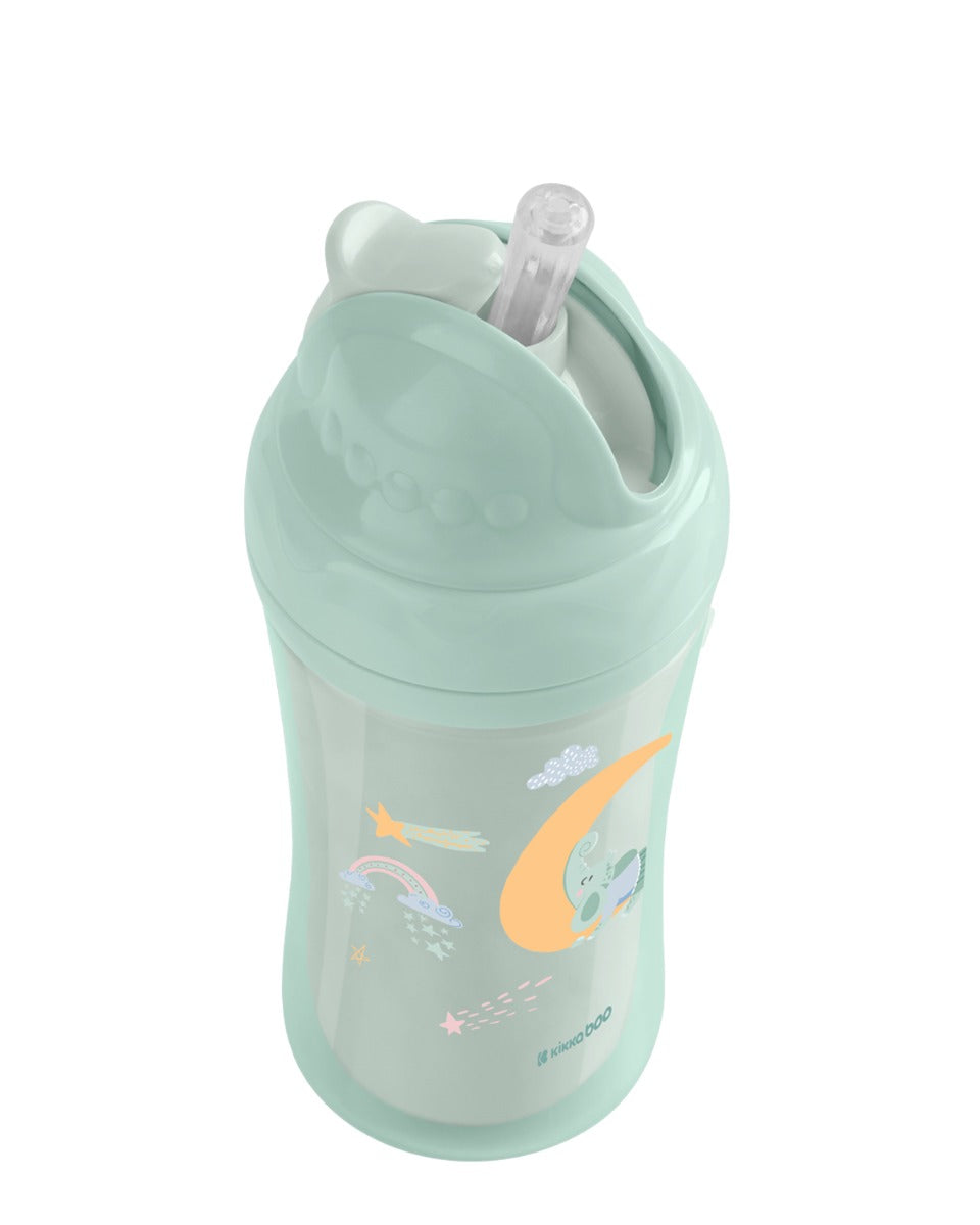 Чаша със силиконовa сламка 220мл Moony me Mint by Kikkaboo