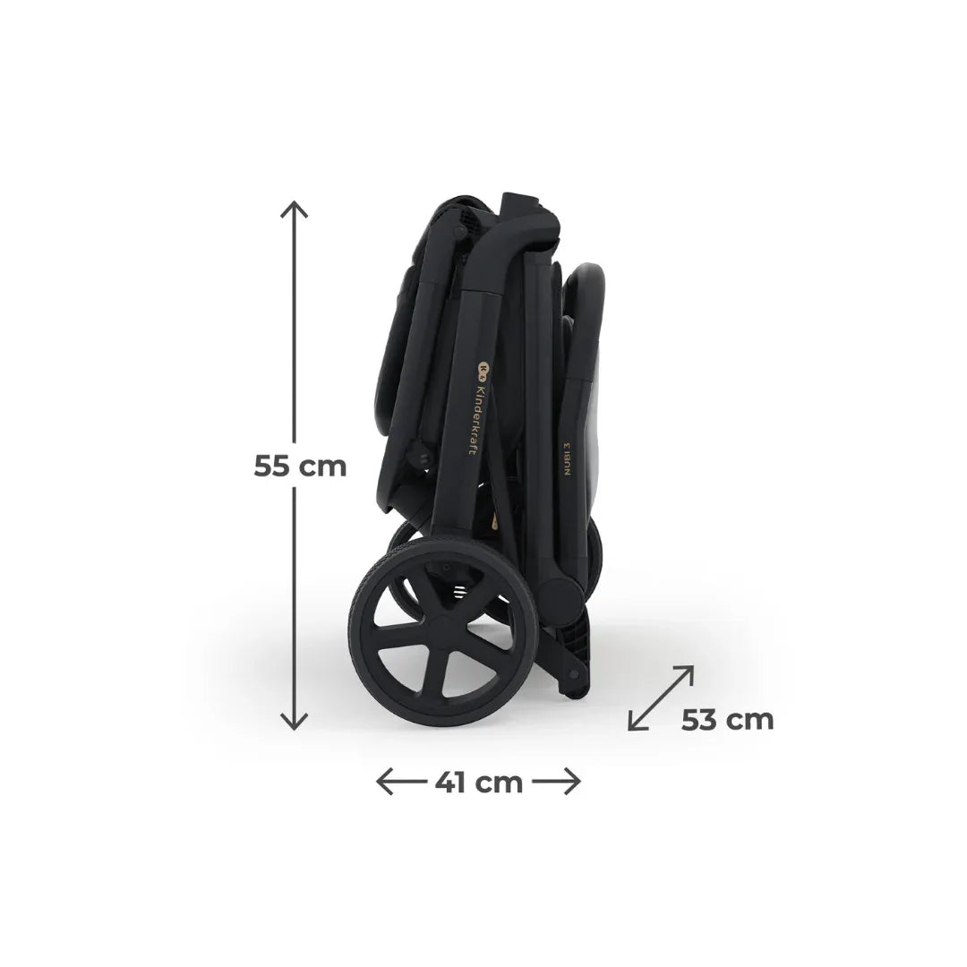Kinderkraft NUBI 3 бебешка количка MIDNIGHT BLACK by KinderKraft