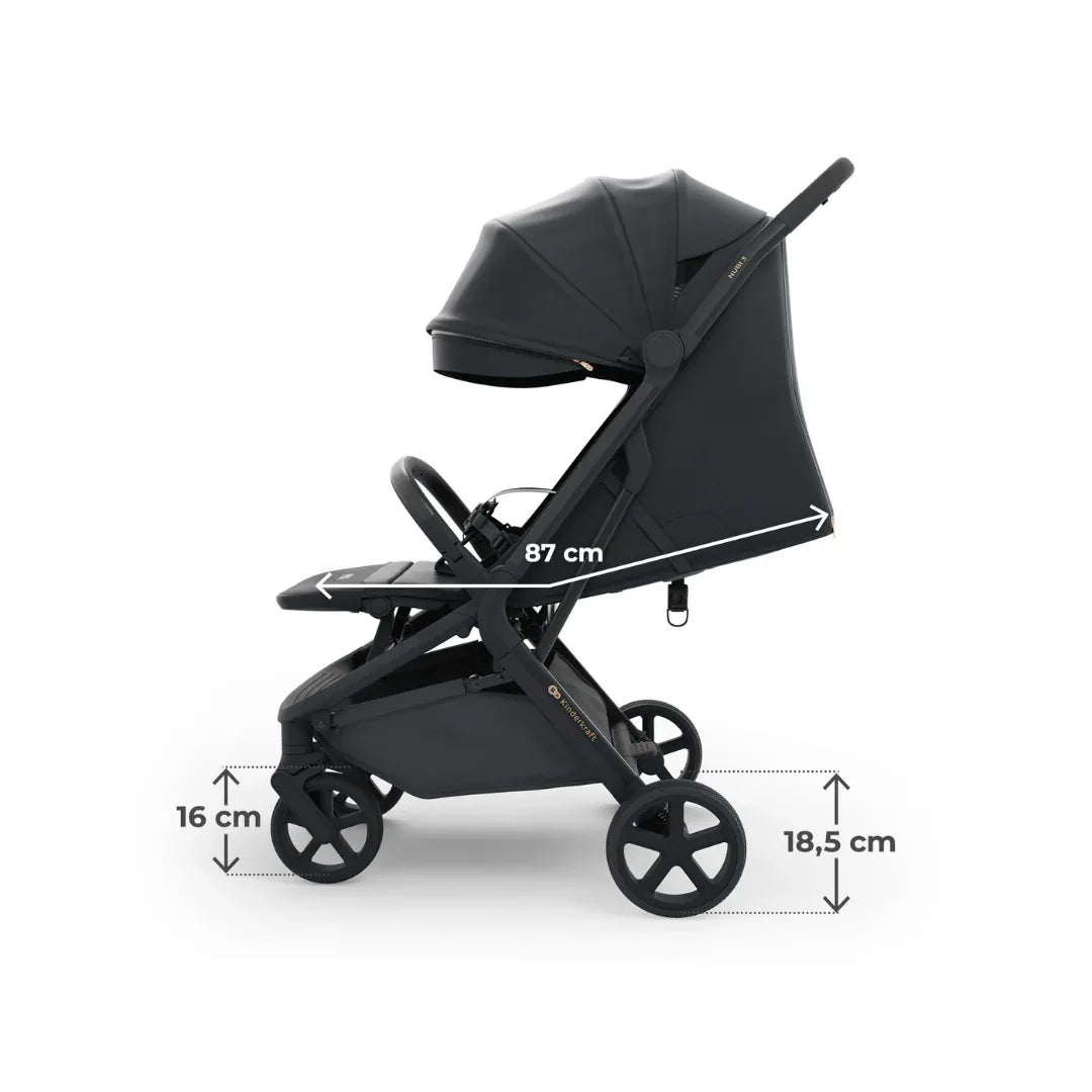 Kinderkraft NUBI 3 бебешка количка MIDNIGHT BLACK by KinderKraft