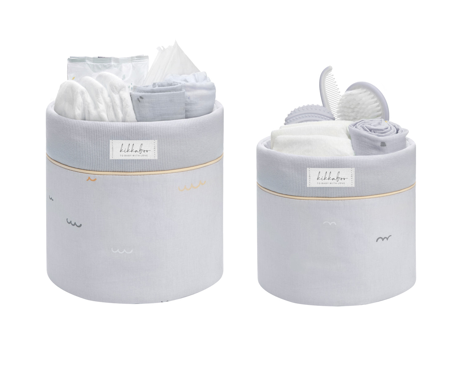 Комплект кош за аксесоари 2 бр - 18см и 14см Seally Me by Kikkaboo