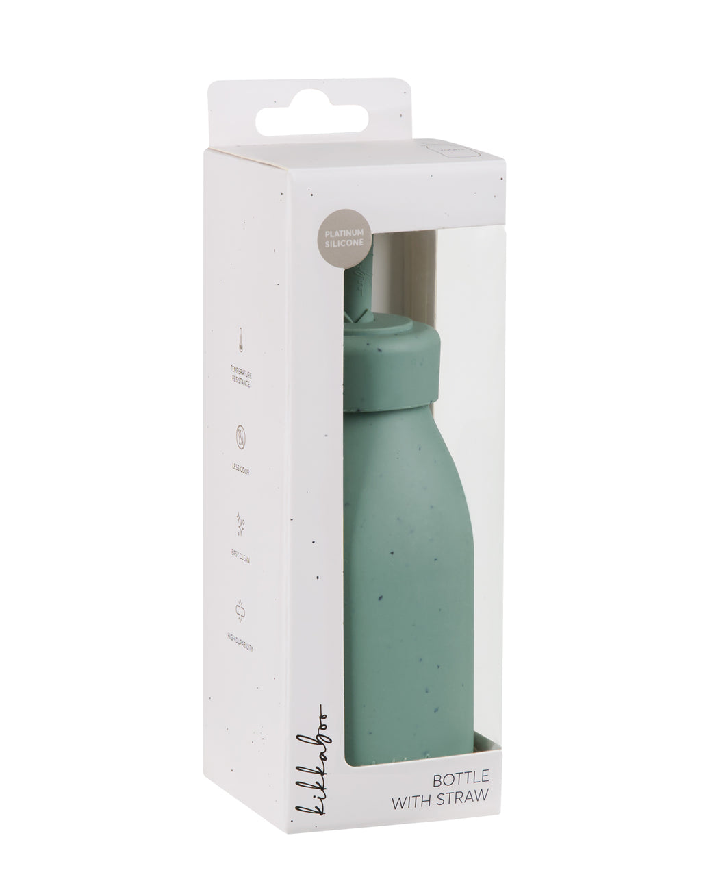 Шише със сламка Platinum Silicone Sage by Kikkaboo