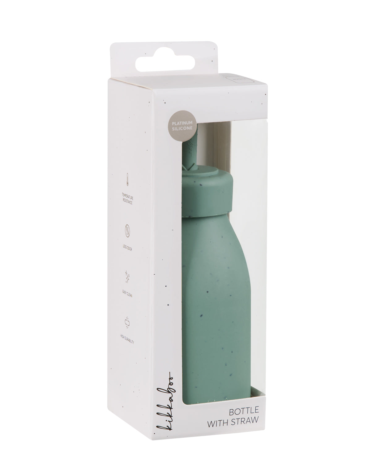 Шише със сламка Platinum Silicone Sage by Kikkaboo