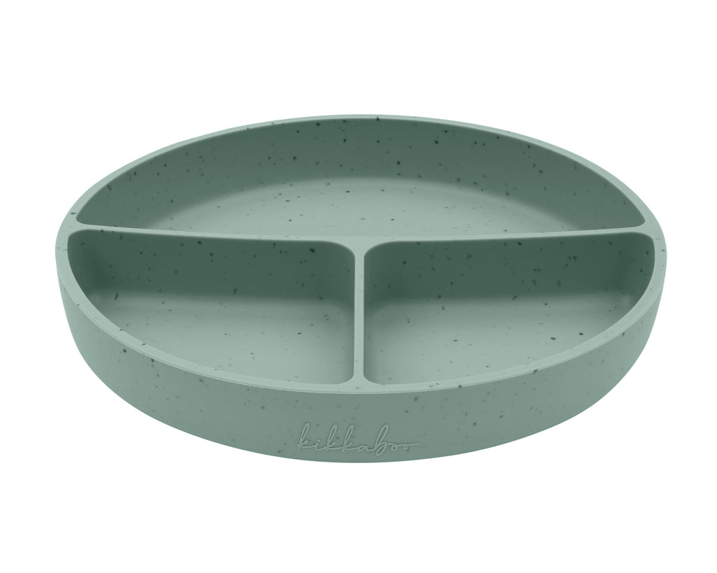 Чиния с отделения и вакуумно дъно Platinum Silicone Sage by Kikkaboo