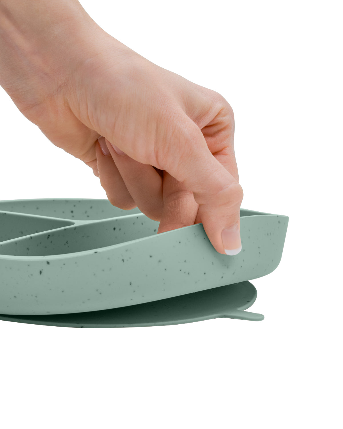 Чиния с отделения и вакуумно дъно Platinum Silicone Sage by Kikkaboo