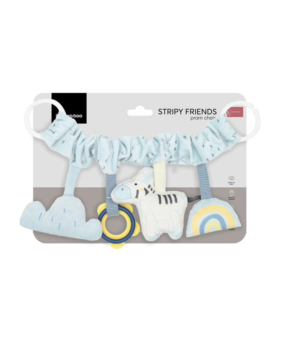 Плюшена играчка за количка Stripy Friends by Kikkaboo