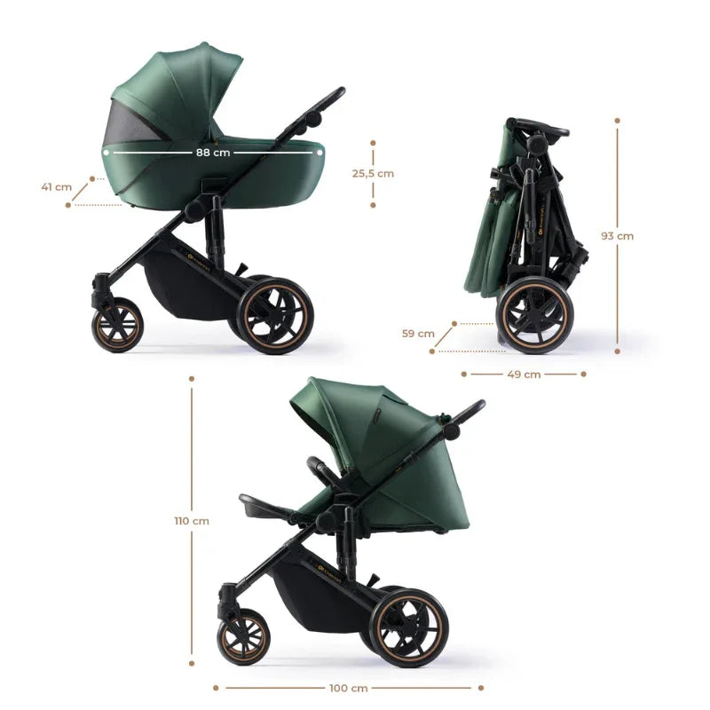 Kinderkraft Prime 2 бебешка количка 2в1 DARK GREEN by KinderKraft