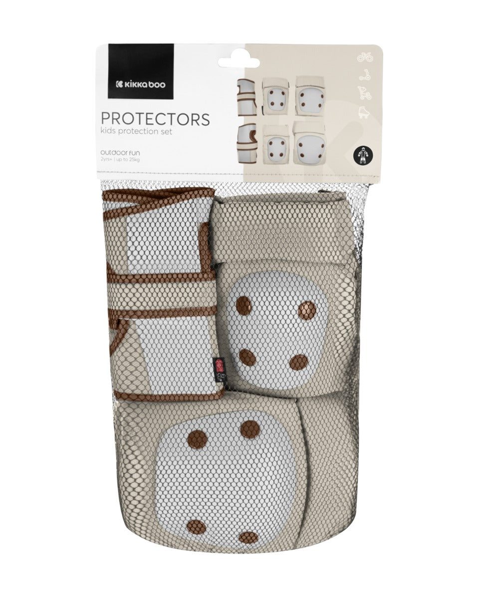 Комплект протектори за колене и лакти Beige by Kikkaboo
