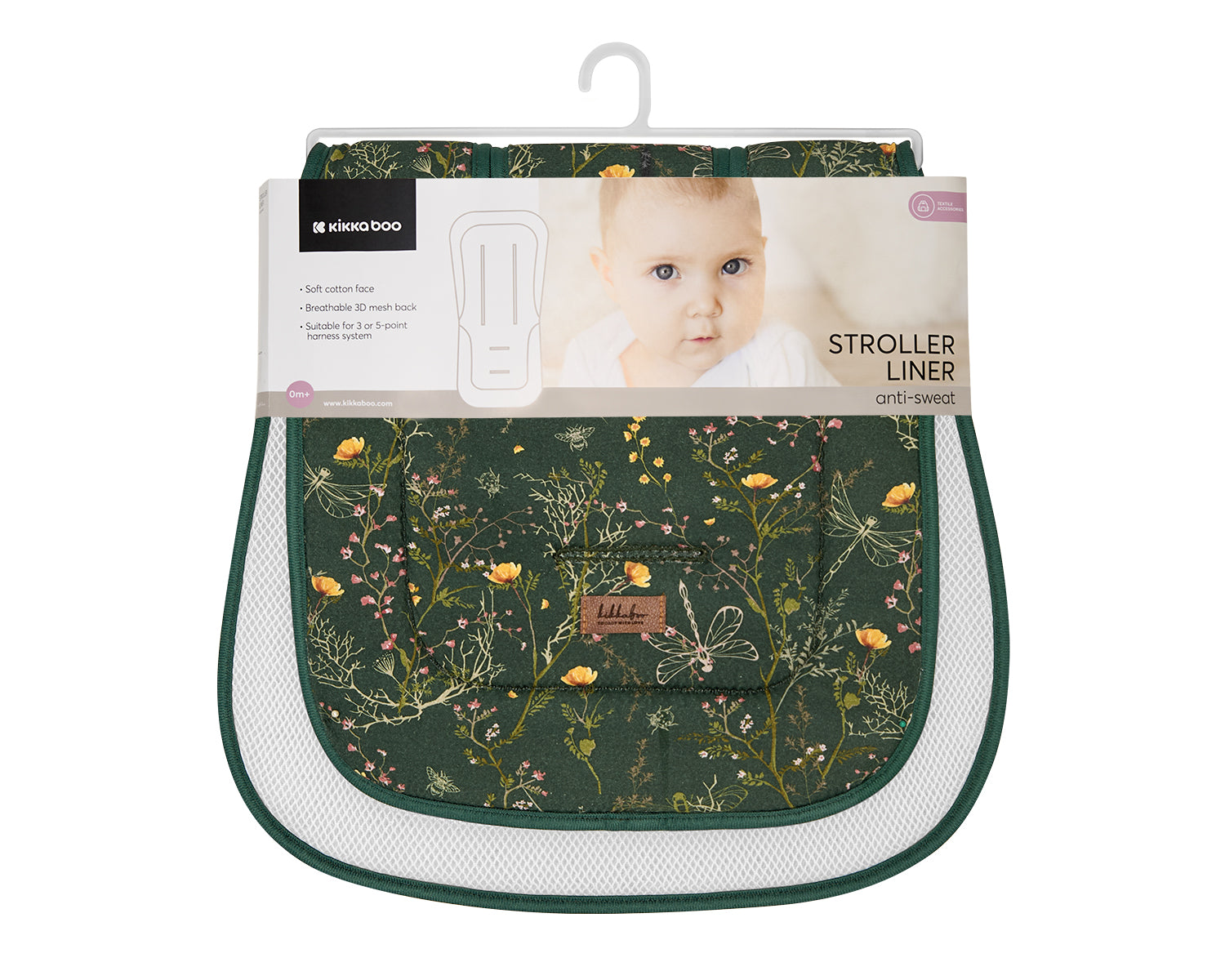 Подложка за количка против изпотяване Secret Garden Green by Kikkaboo