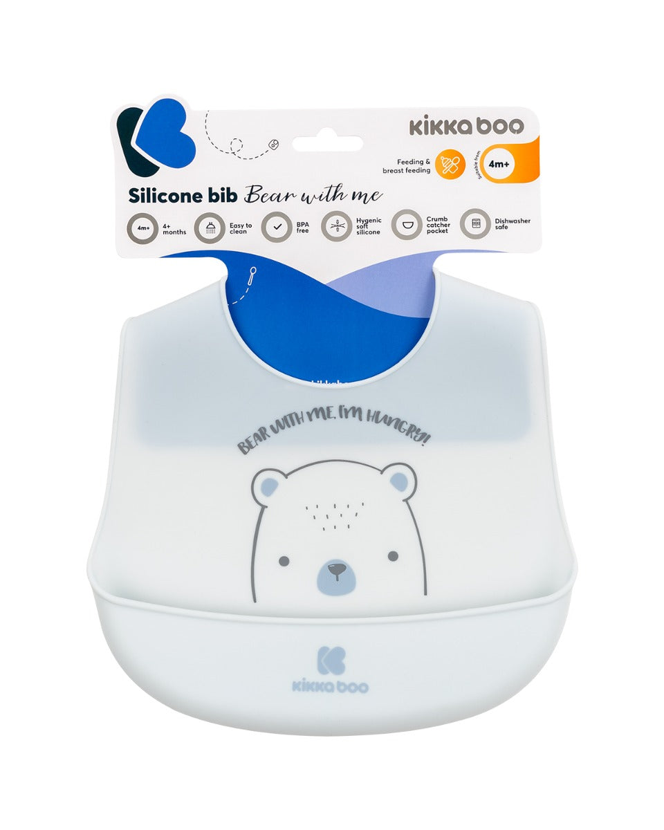 Лигавник силиконов Bear with me Blue by Kikkaboo