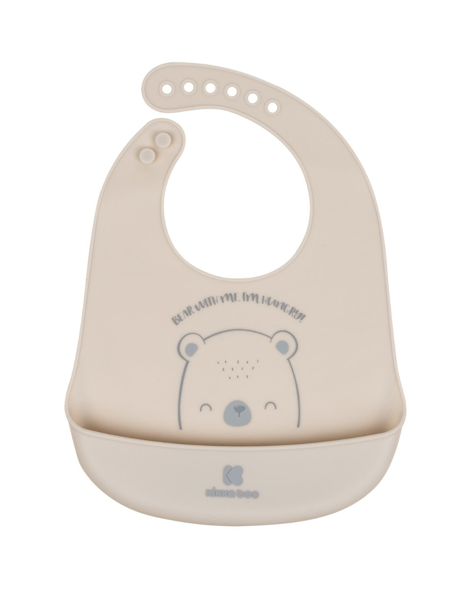 Лигавник силиконов Bear with me Grey by Kikkaboo