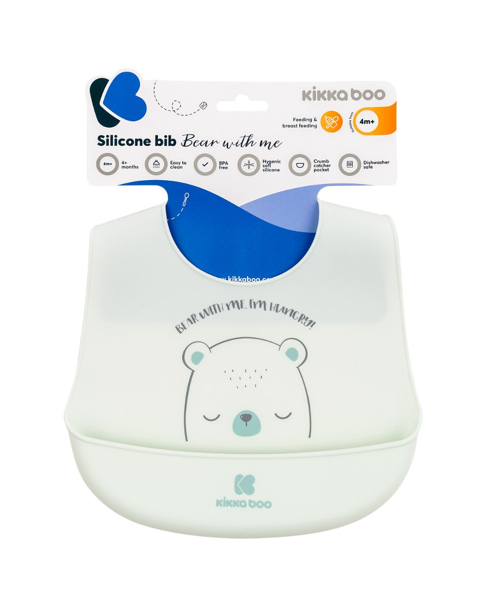 Лигавник силиконов Bear with me Mint by Kikkaboo