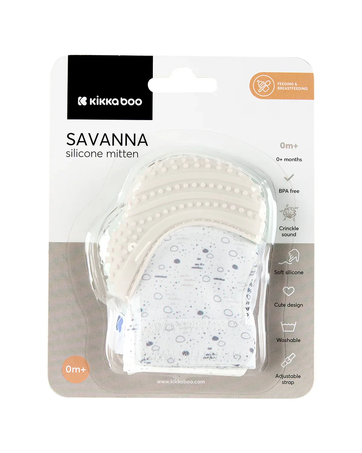 Ръкавица за венци и зъби Savanna Grey by Kikkaboo