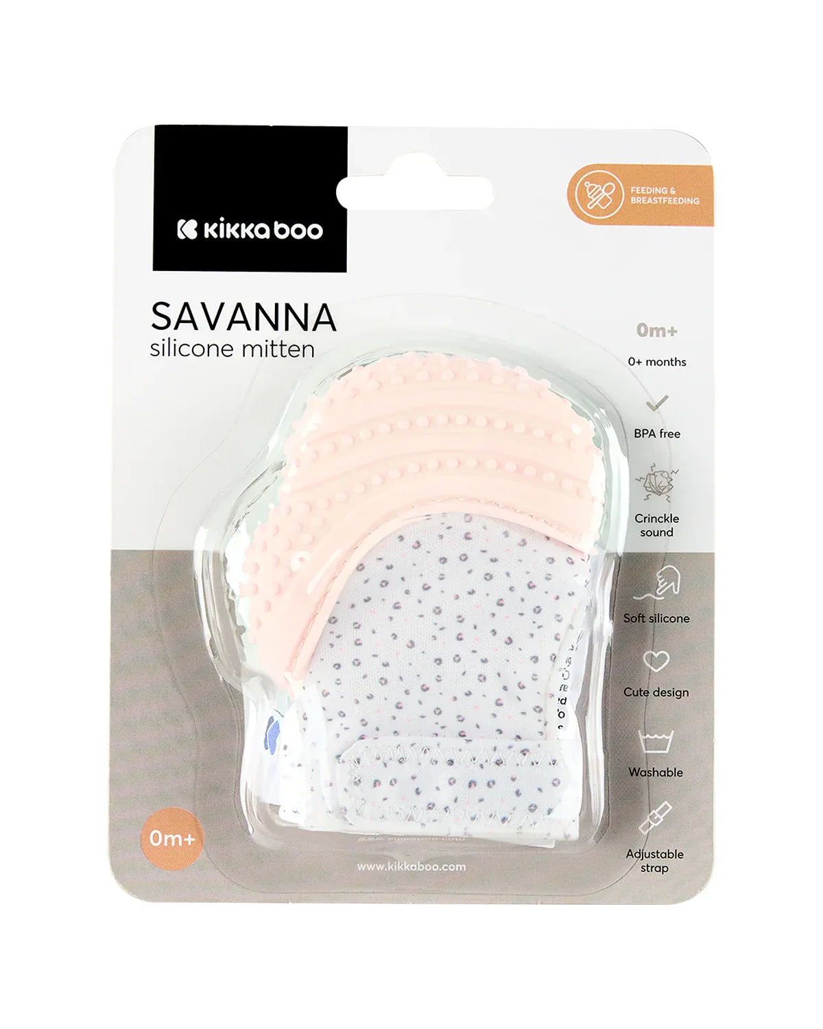 Ръкавица за венци и зъби Savanna Pink by Kikkaboo