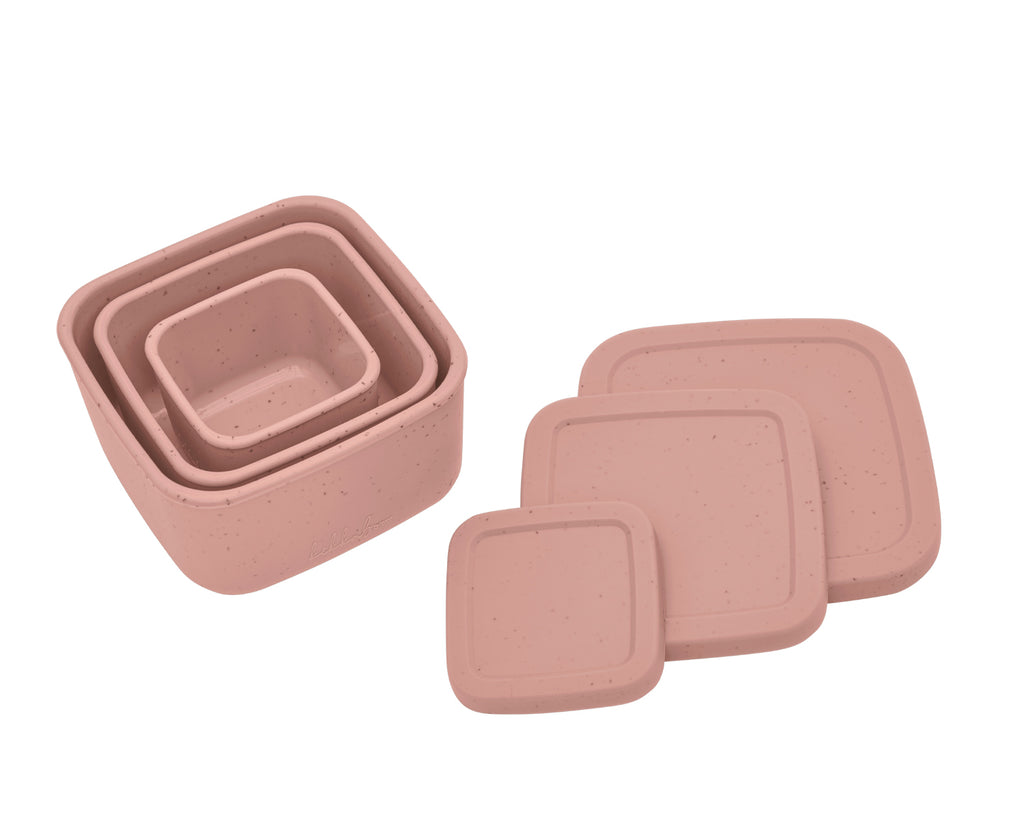 Сет кутии за храна 3 бр Platinum Silicone Blush by Kikkaboo