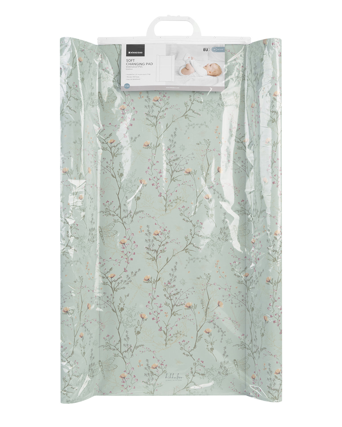 Мека PVC подложка за повиване 50х70см Secret Garden Green by Kikkaboo